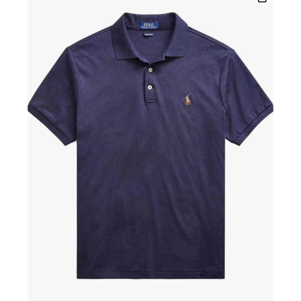 POLO RALPH LAUREN Spring Navy Pony Logo soft custom slim fit  2XL NWT
